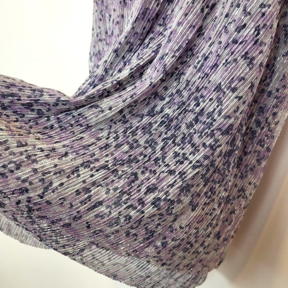 Anthropologie Shimmery Purple Metallic Frilled Neck Tank Top, Size Small, EUC - Picture 6 of 9